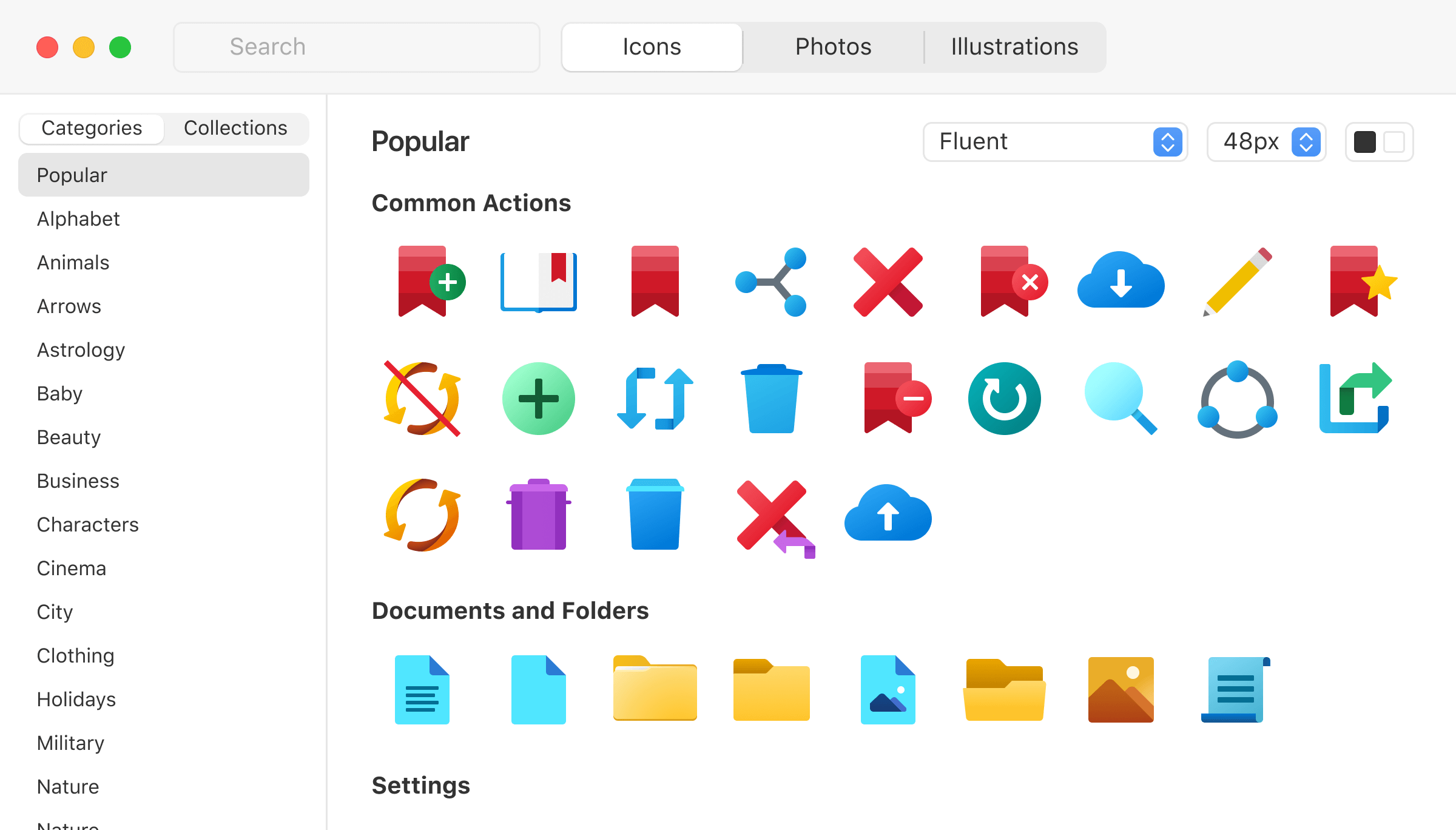Pichon for macOS icons tab